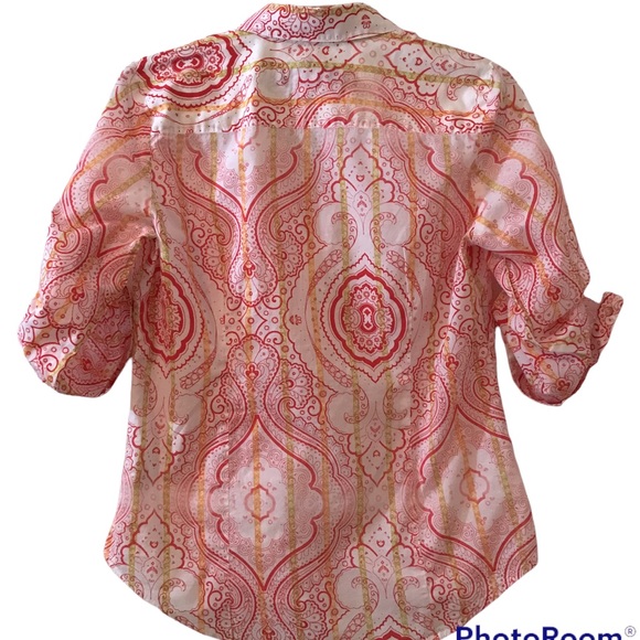 Robert Graham boho red and yellow button up - Picture 3 of 14